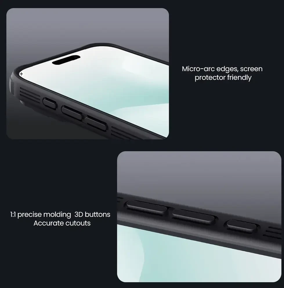 „Nillkin CamShield PRO Magnetic“ kietas dėklas, skirtas „Apple iPhone 17 Pro“, permatomas juodas