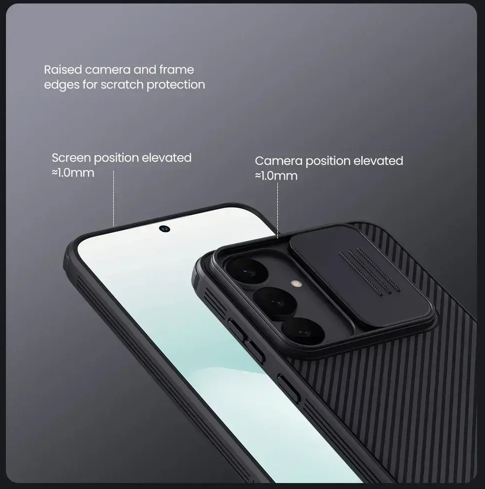 Nillkin CamShield PRO Magnetic Hard dėklas skirtas Samsung Galaxy S25 FE juodos spalvos