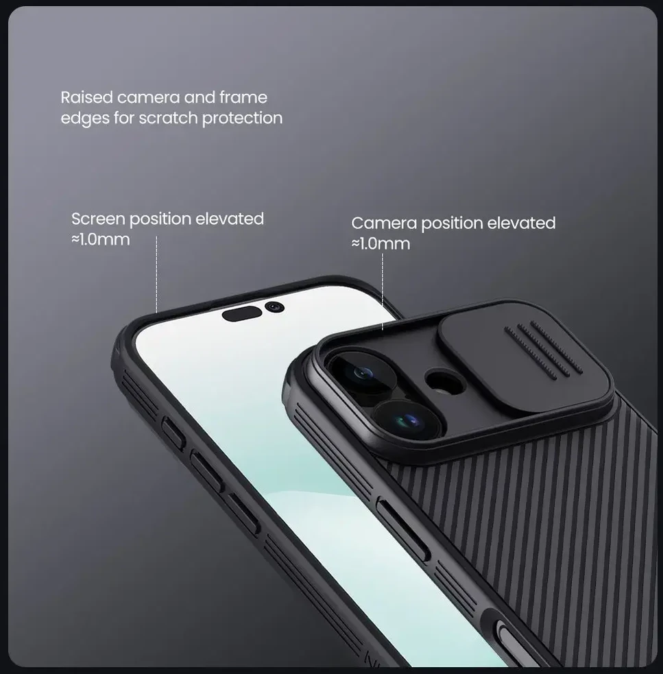 Nillkin CamShield PRO Magnetic Hard dėklas skirtas Apple iPhone 17 juodos spalvos