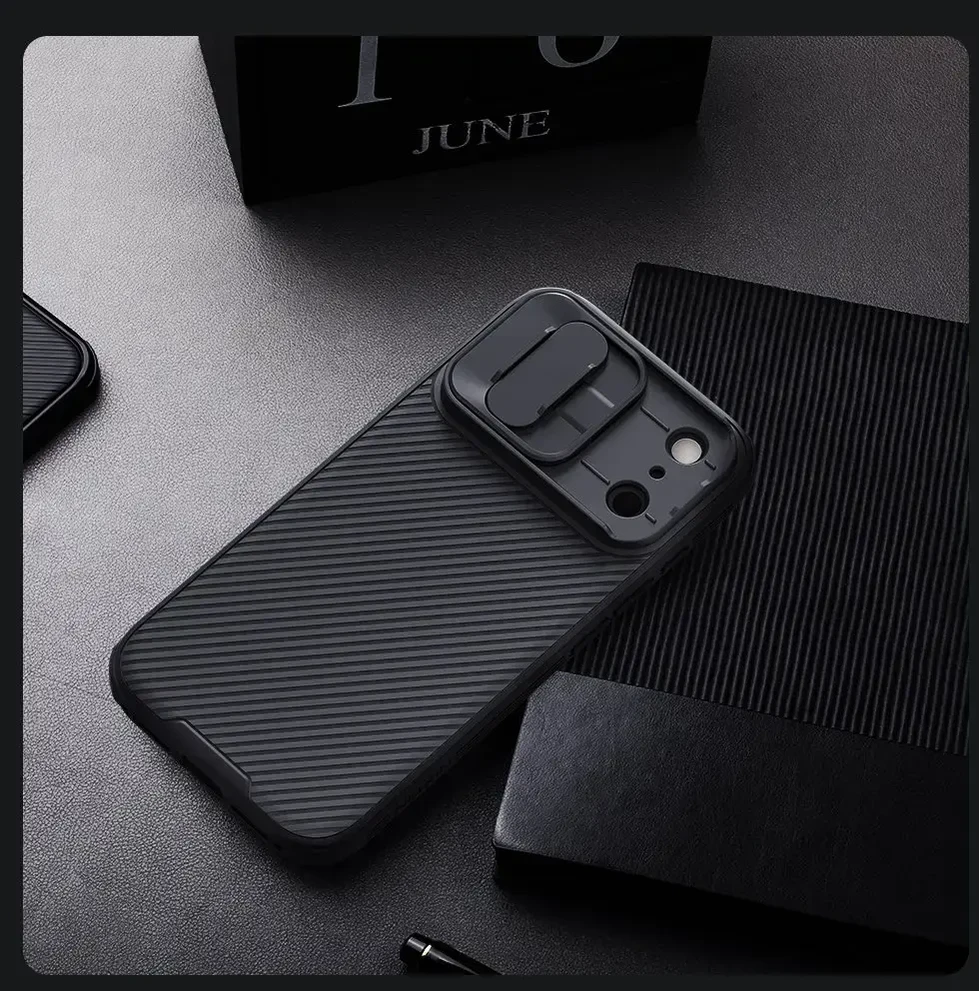 Nillkin CamShield PRO dėklas skirtas Apple iPhone 17 Pro juodos spalvos