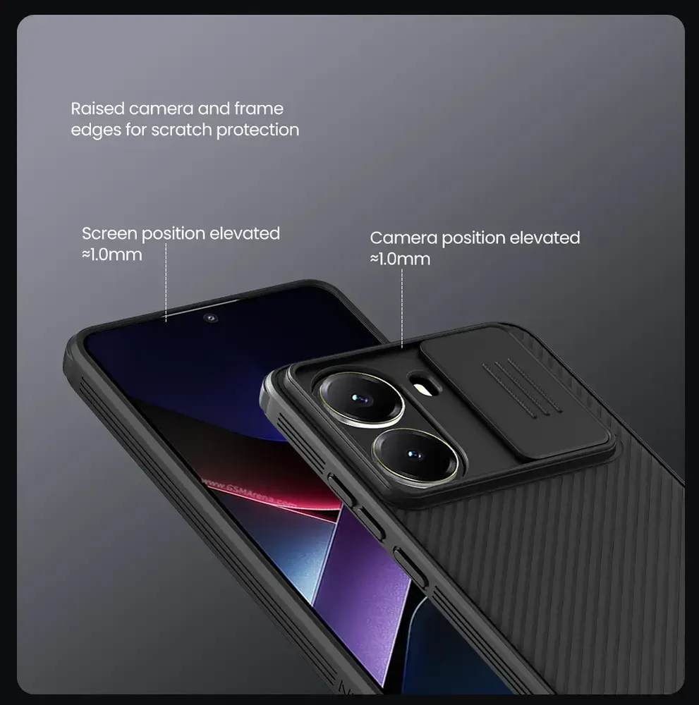 Nillkin CamShield PRO Hard dėklas skirtas Poco X7 Pro 5G juodos spalvos