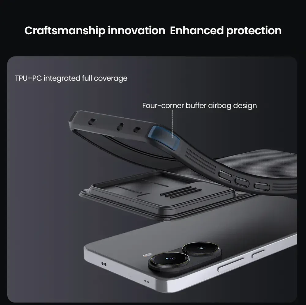 Nillkin CamShield PRO Hard dėklas skirtas Poco X7 Pro 5G juodos spalvos