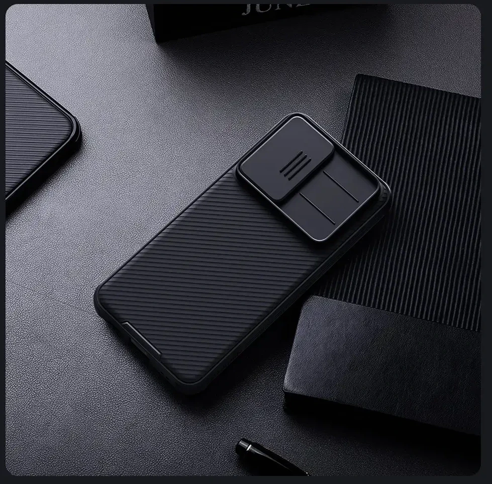 Nillkin CamShield PRO Hard dėklas skirtas Samsung Galaxy A57 juodos spalvos
