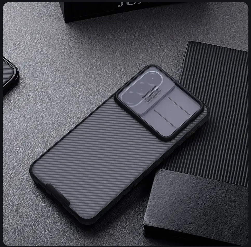 Nillkin CamShield PRO Hard dėklas skirtas Samsung Galaxy A57 skaidrus juodos spalvos