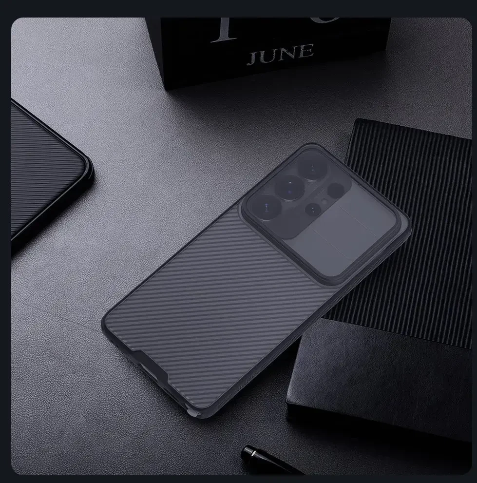 Nillkin CamShield PRO Hard dėklas skirtas Samsung Galaxy S26 Ultra skaidrus juodos spalvos