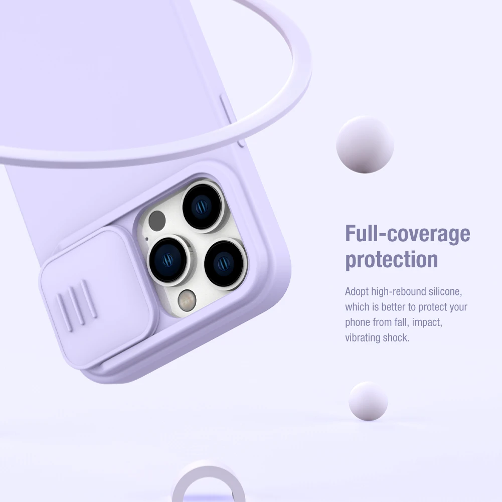 Dėklas Nillkin CamShield Silky Magnetic Silicone Apple iPhone 14 Pro Max šviesiai žalias