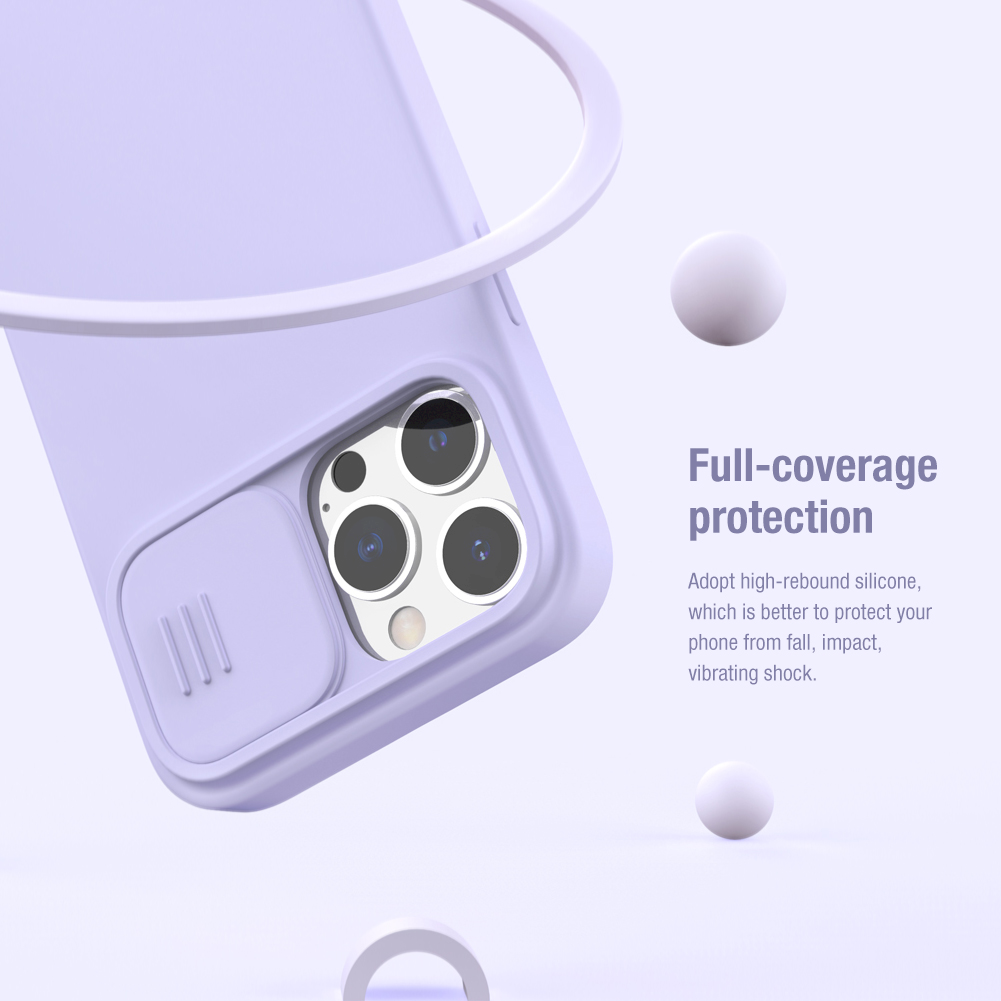 Nillkin CamShield Silky Magnetic – Apple iPhone 13 Pro Max dėklas su fotoaparato dangteliu (elegantiškas juodas)