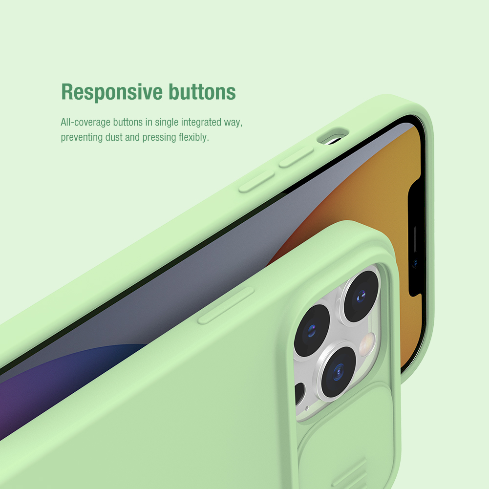 Nillkin CamShield Silky Magnetic – Apple iPhone 13 Pro Max dėklas su fotoaparato dangteliu (elegantiškas juodas)