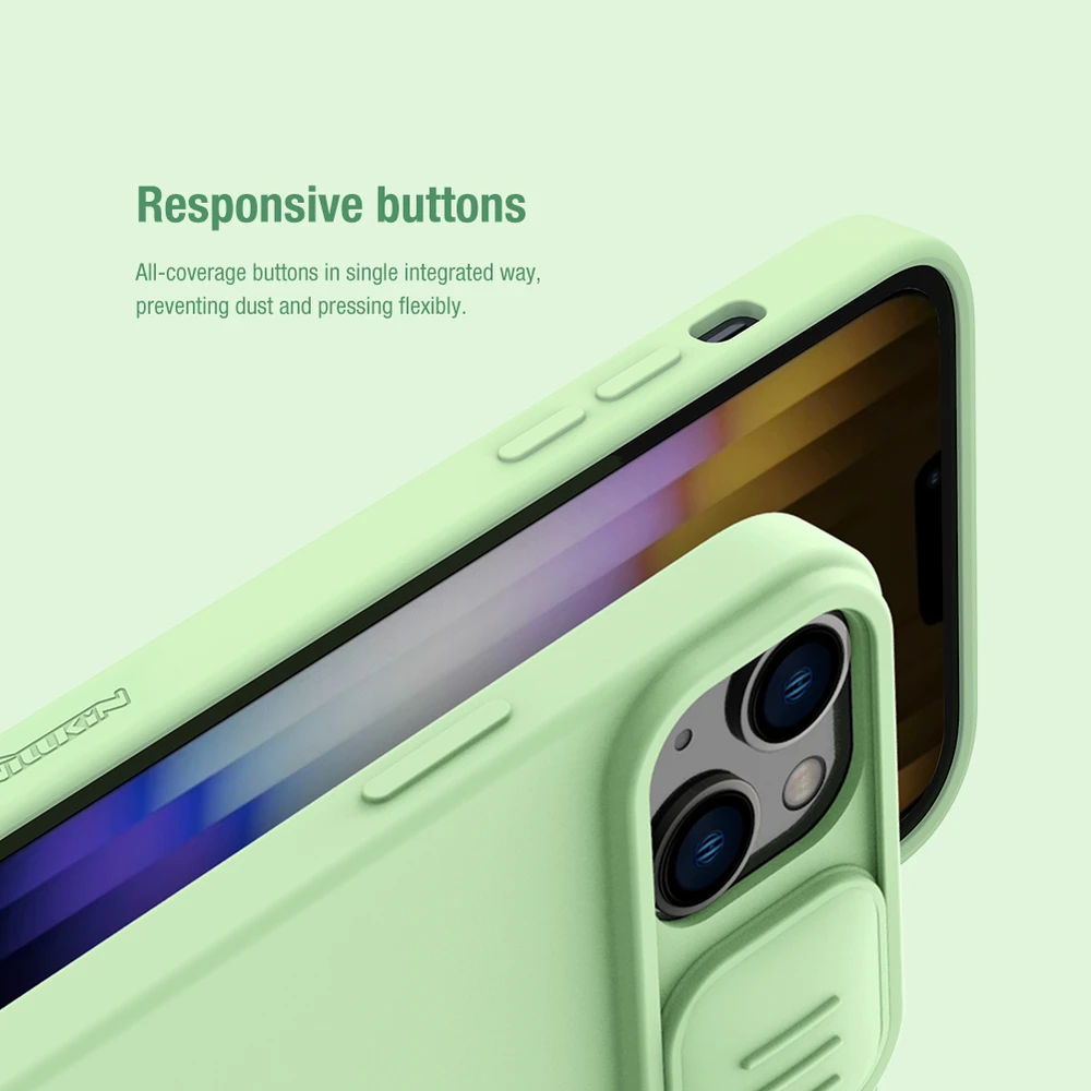Nillkin CamShield Silky Silicone Apple iPhone 14 Plus with Camera Protector dėklas telefonui violetinės spalvos
