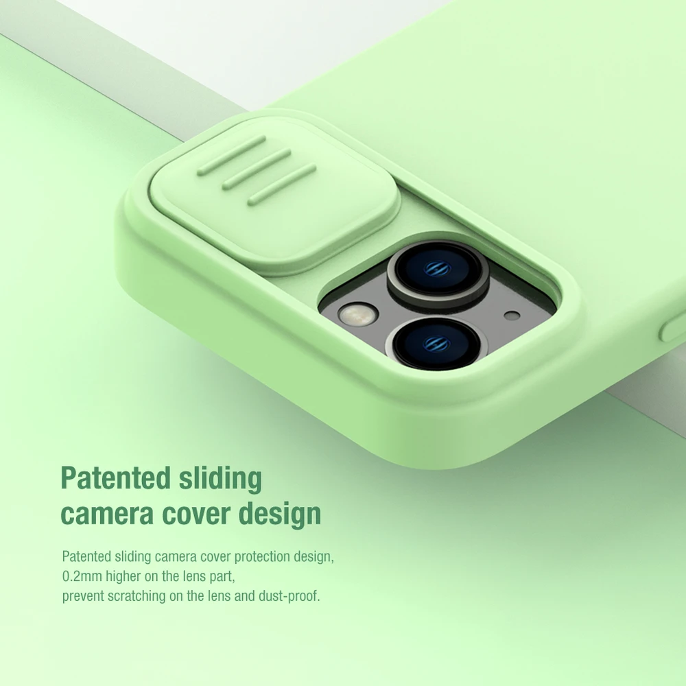 Nillkin CamShield Silky Silicone Apple iPhone 14 Plus with Camera Protector dėklas telefonui violetinės spalvos