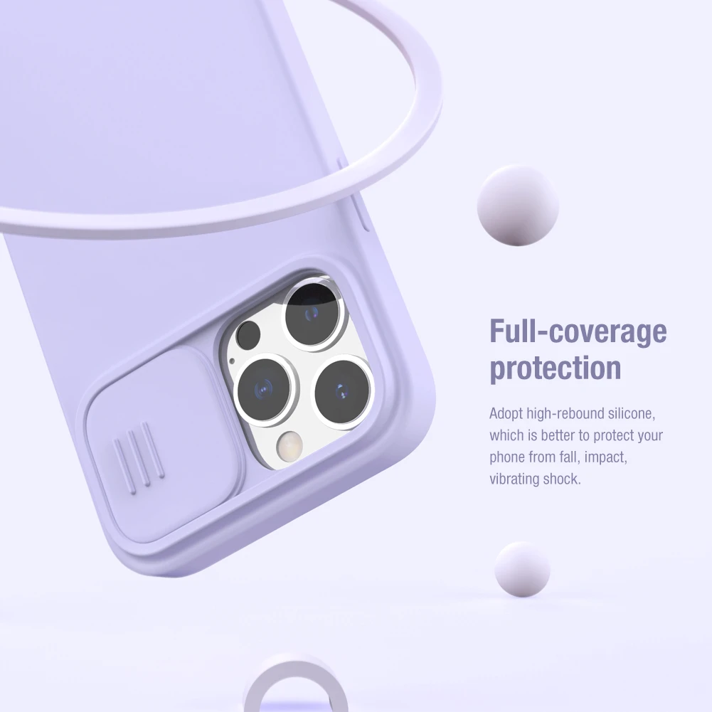 Dėklas Nillkin CamShield Silky Silicone Apple iPhone 13 Pro Max juodas