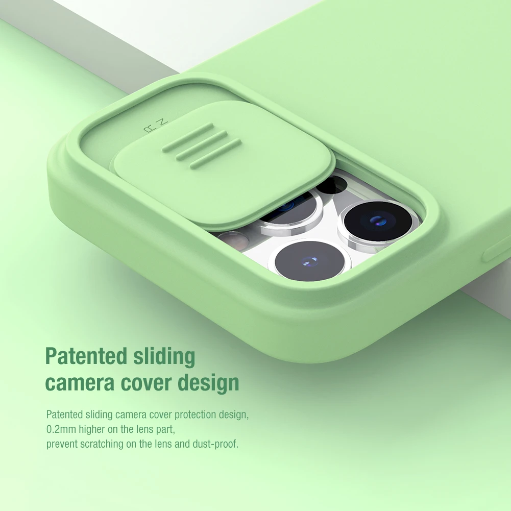 Dėklas Nillkin CamShield Silky Silicone Apple iPhone 13 Pro Max juodas
