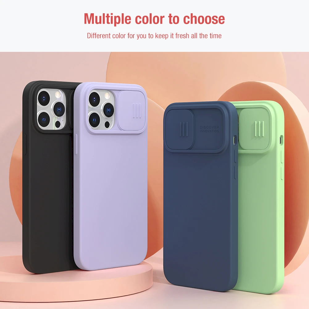 Dėklas Nillkin CamShield Silky Silicone Apple iPhone 13 Pro Max juodas
