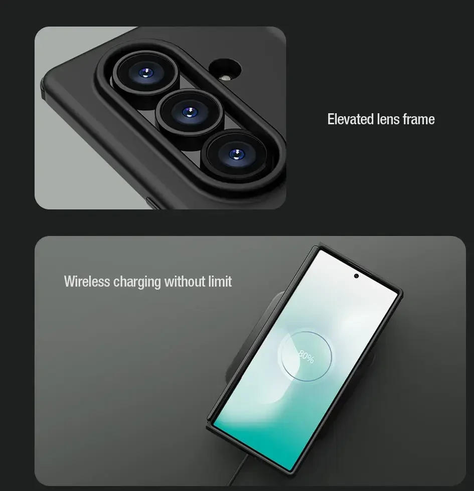 „Nillkin Flex Pure Fold“ rašiklio lizdo dėklas, skirtas „Samsung Galaxy Z Fold 7“, šviesiai žalias