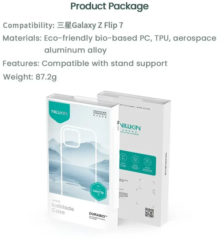 „Nillkin Iceblade“ magnetinis dėklas, skirtas „Samsung Galaxy Z Fold 7“, juodas