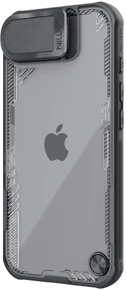 Nillkin Iceblade Prop dėklas su Lens dėklas and Stand skirtas Apple iPhone 16e – juodos spalvos