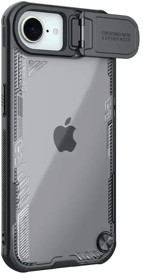 Nillkin Iceblade Prop dėklas su Lens dėklas and Stand skirtas Apple iPhone 16e – juodos spalvos