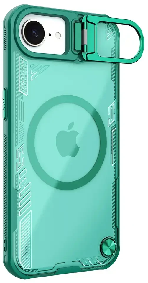 Nillkin Iceblade Prop Magnetic dėklas su Stand skirtas Apple iPhone 16e – žalios spalvos
