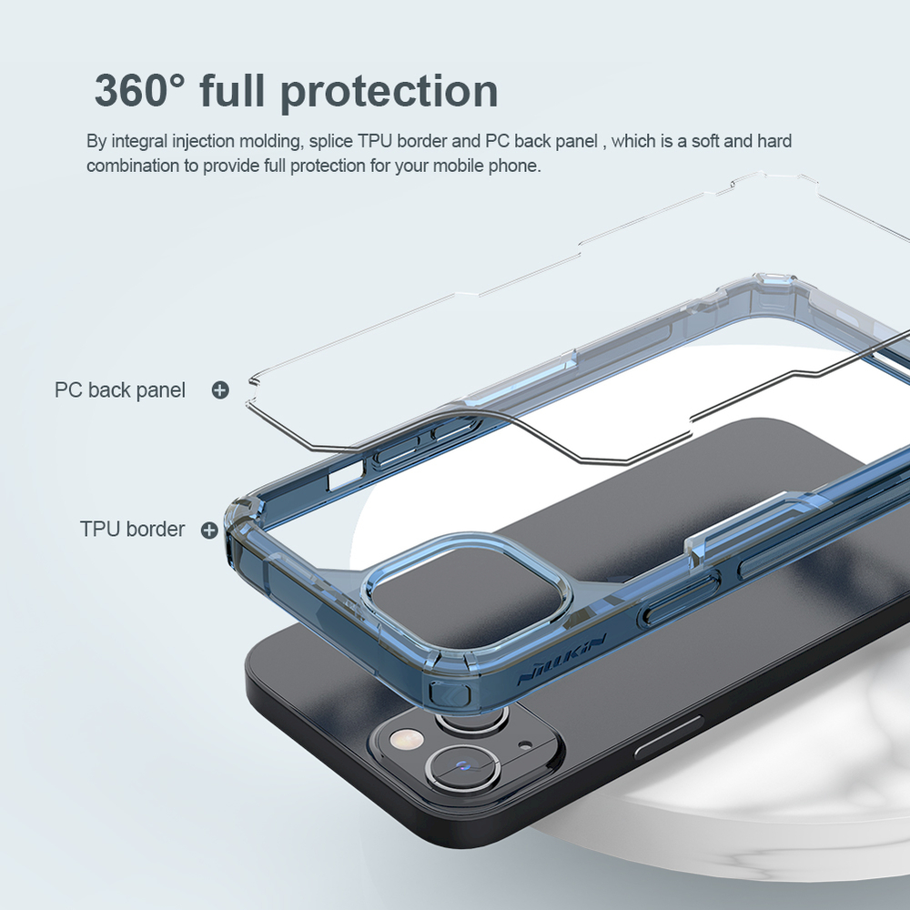 Nillkin Nature TPU Pro dėklas, skirtas Apple iPhone 13 (mėlynas)