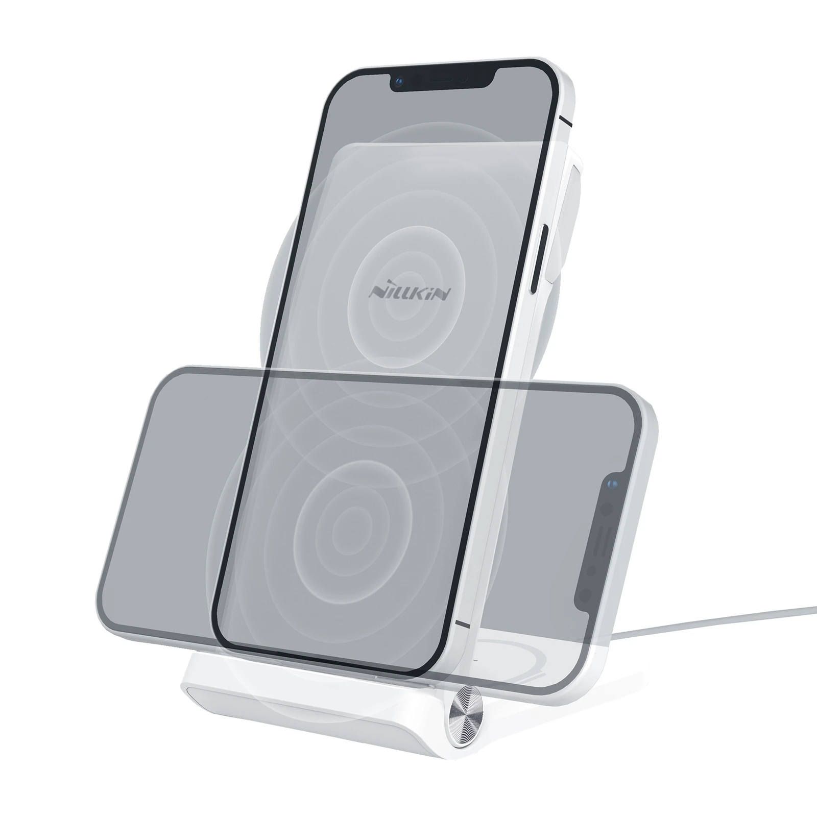 Nillkin PowerTrio 3in1 belaidis įkroviklis Apple Watch baltos spalvos (MFI)