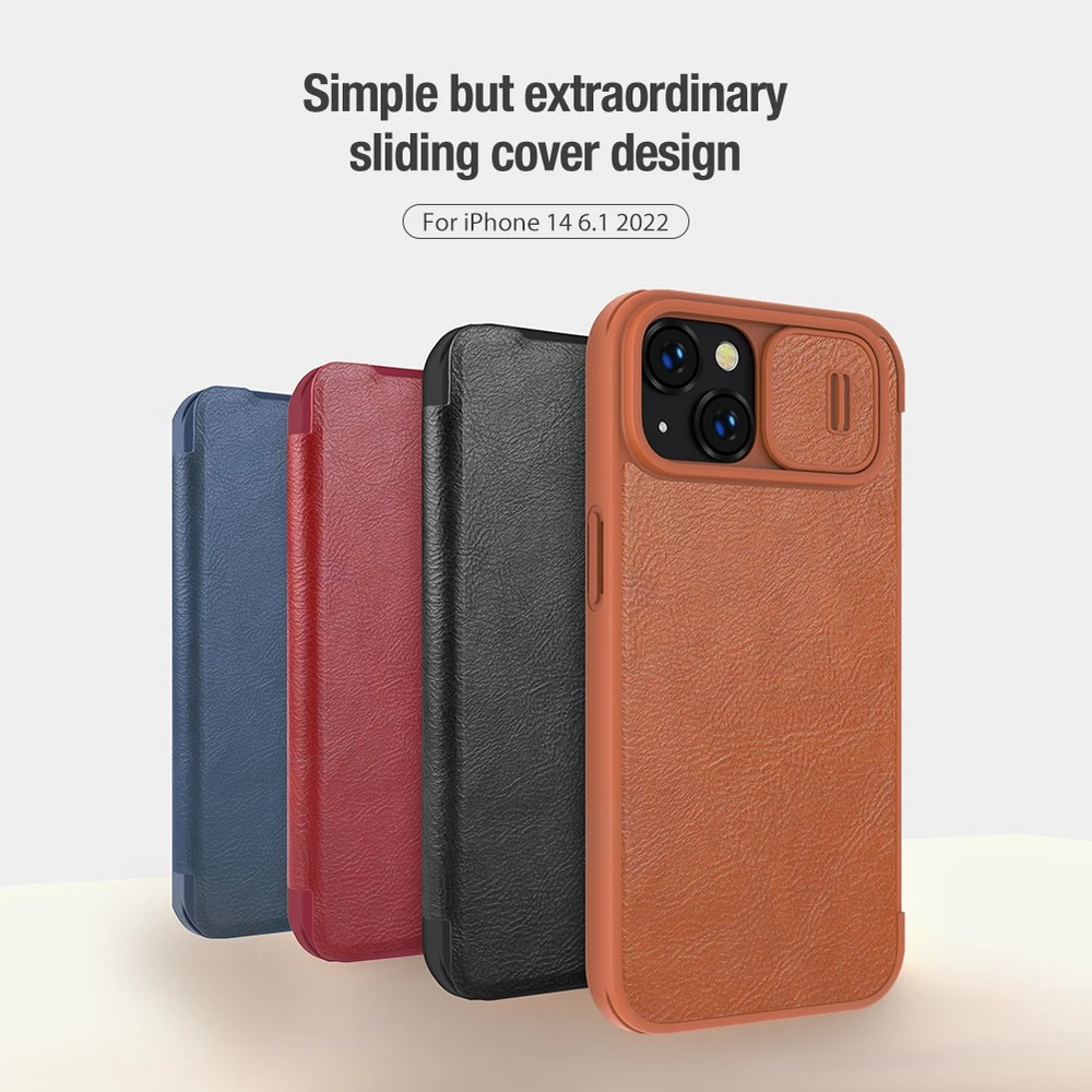 Dėklas Nillkin Qin Pro Apple iPhone 14 raudonas