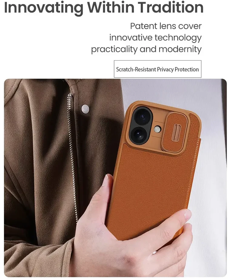 Nillkin Qin Book PRO dėklas skirtas Apple iPhone 17 juodos spalvos