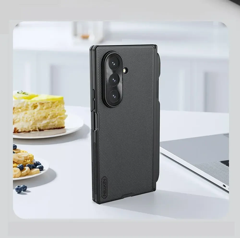 Nillkin Super Frosted FOLD Magnetic Pen Slot Back dėklas skirtas Samsung Galaxy Z Fold 7 juodos spalvos