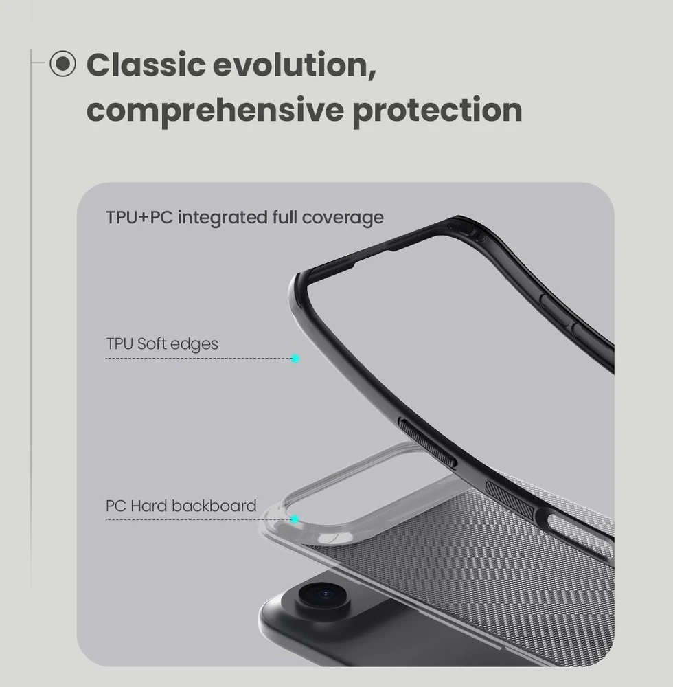 Nillkin Super Frosted PRO Back dėklas skirtas Apple iPhone Air skaidrus juodos spalvos