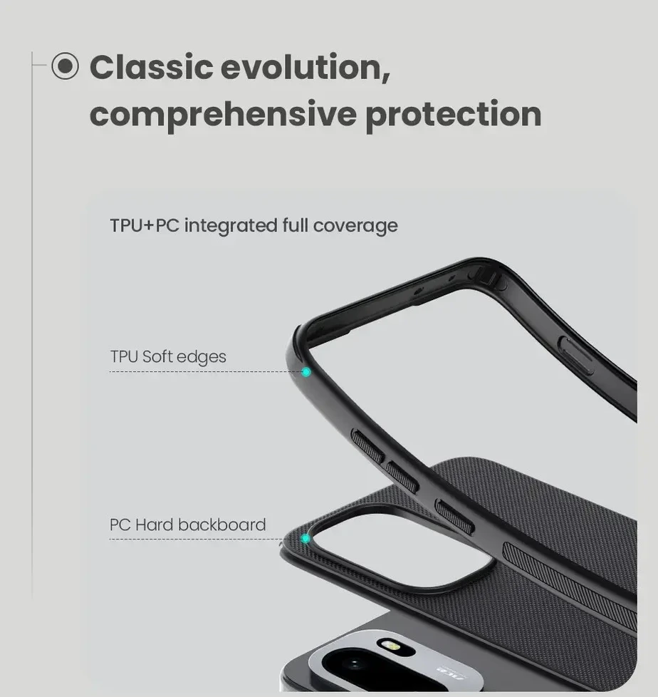 Nillkin Super Frosted PRO Back dėklas skirtas OnePlus 15R juodos spalvos