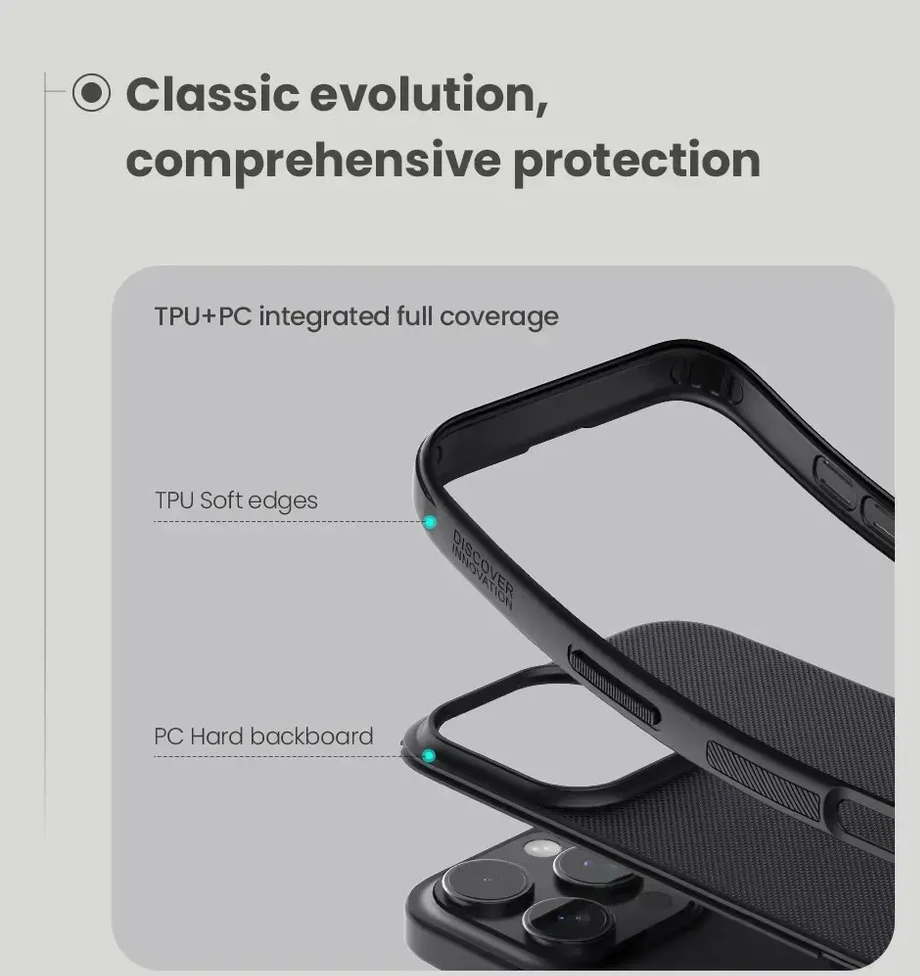 Nillkin Super Frosted Pro Back Apple iPhone 16 Pro dėklas telefonui juodos spalvos