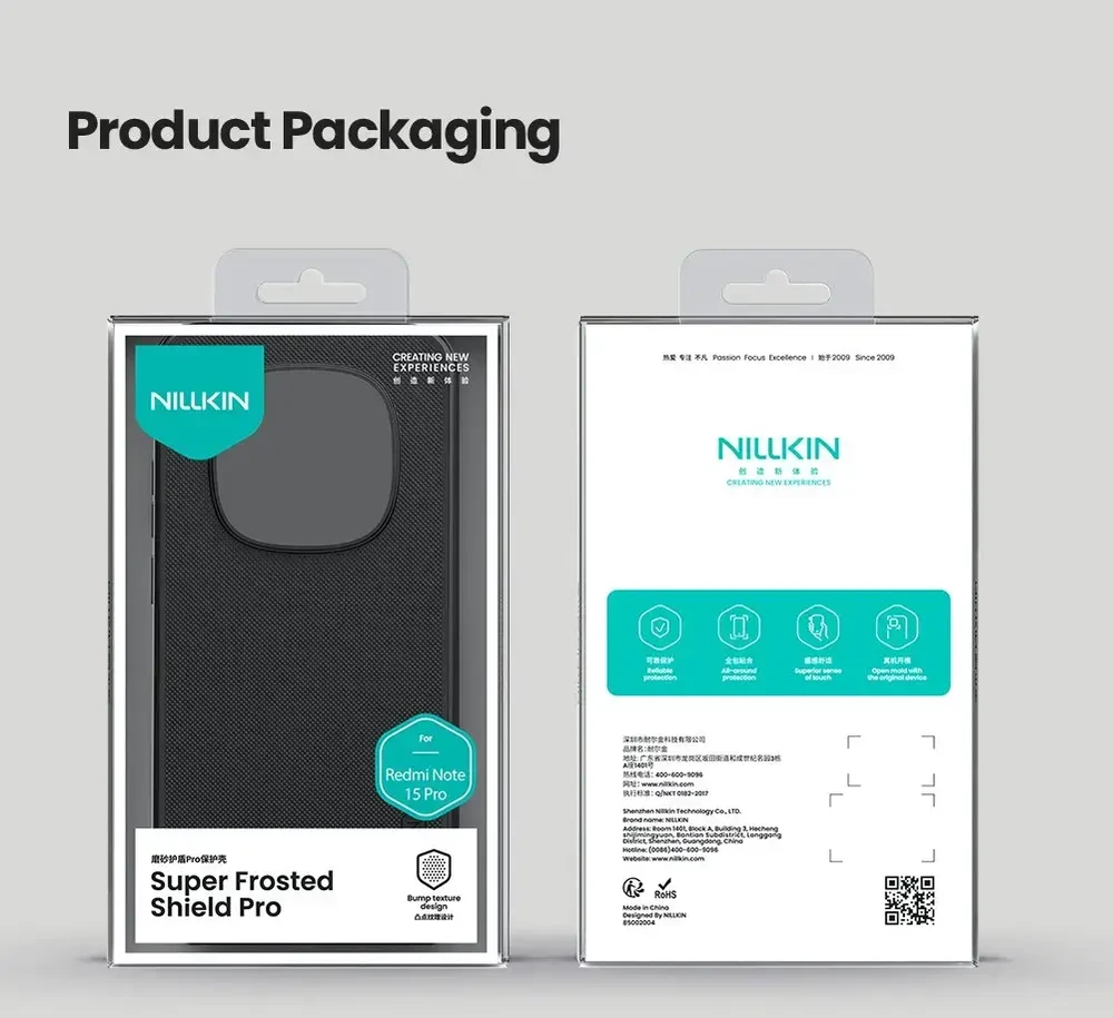 Nillkin Super Frosted PRO Back dėklas skirtas Xiaomi Redmi Note 15 Pro 5G Juodas