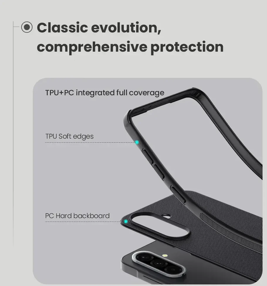 Nillkin Super Frosted PRO Back Cover skirta Samsung Galaxy A36 5G dėklas telefonui juodos spalvos