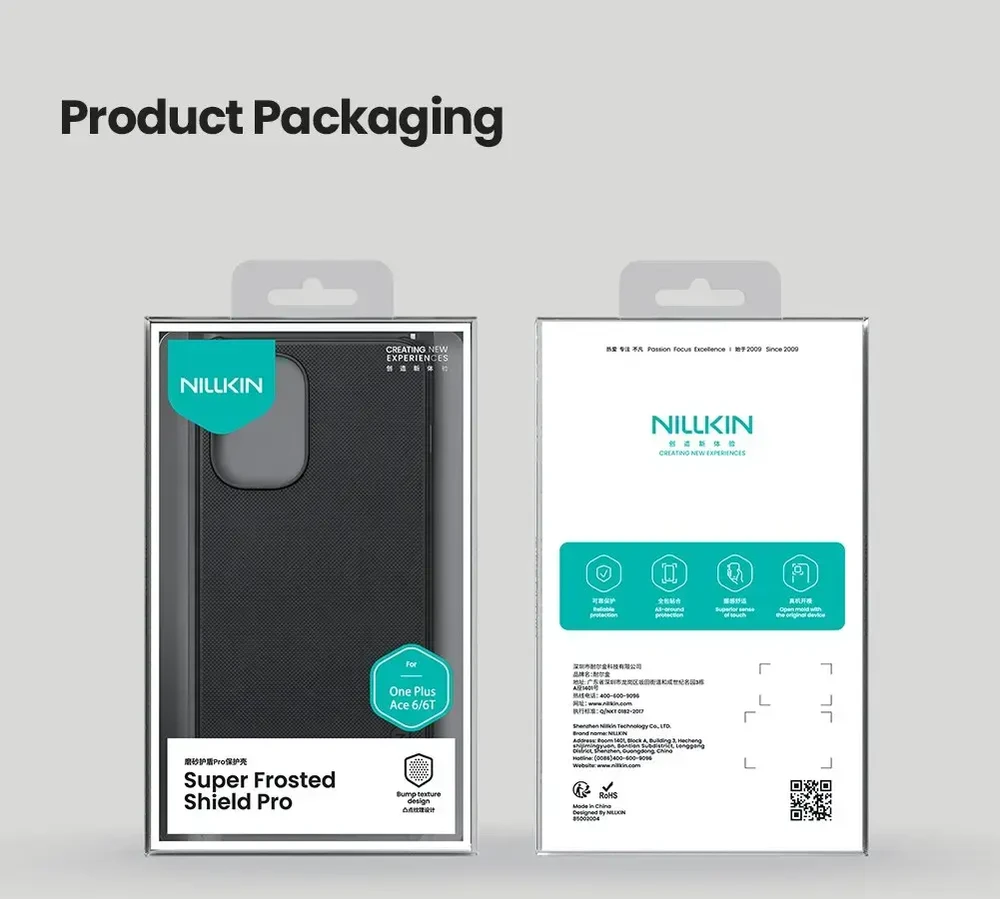 Nillkin Super Frosted PRO Back dėklas skirtas OnePlus 15R juodos spalvos