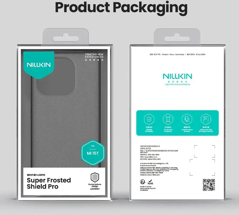 Nillkin Super Frosted PRO Back dėklas skirtas Xiaomi 15T Transparent juodos spalvos