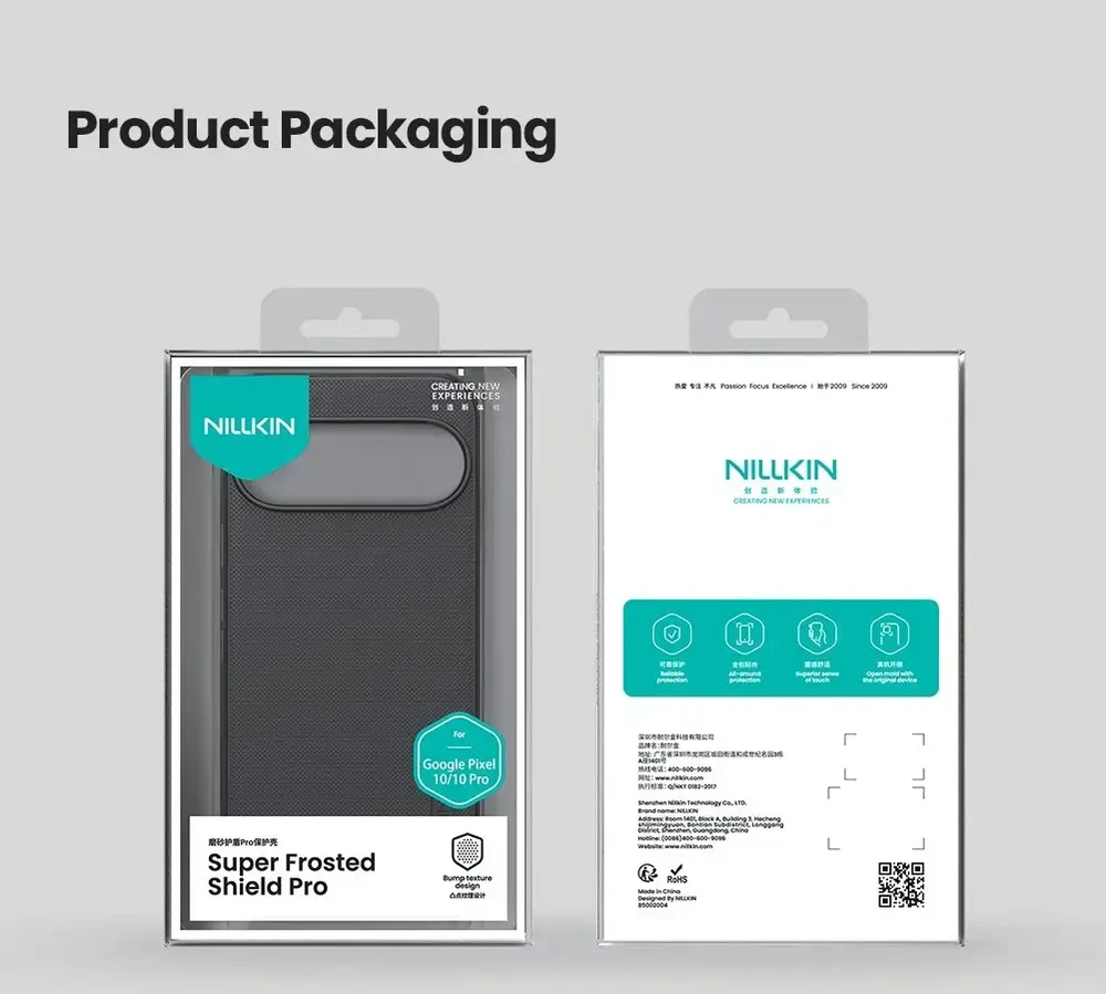 Nillkin Super Frosted PRO Back dėklas skirtas Google Pixel 10/10 Pro juodos spalvos