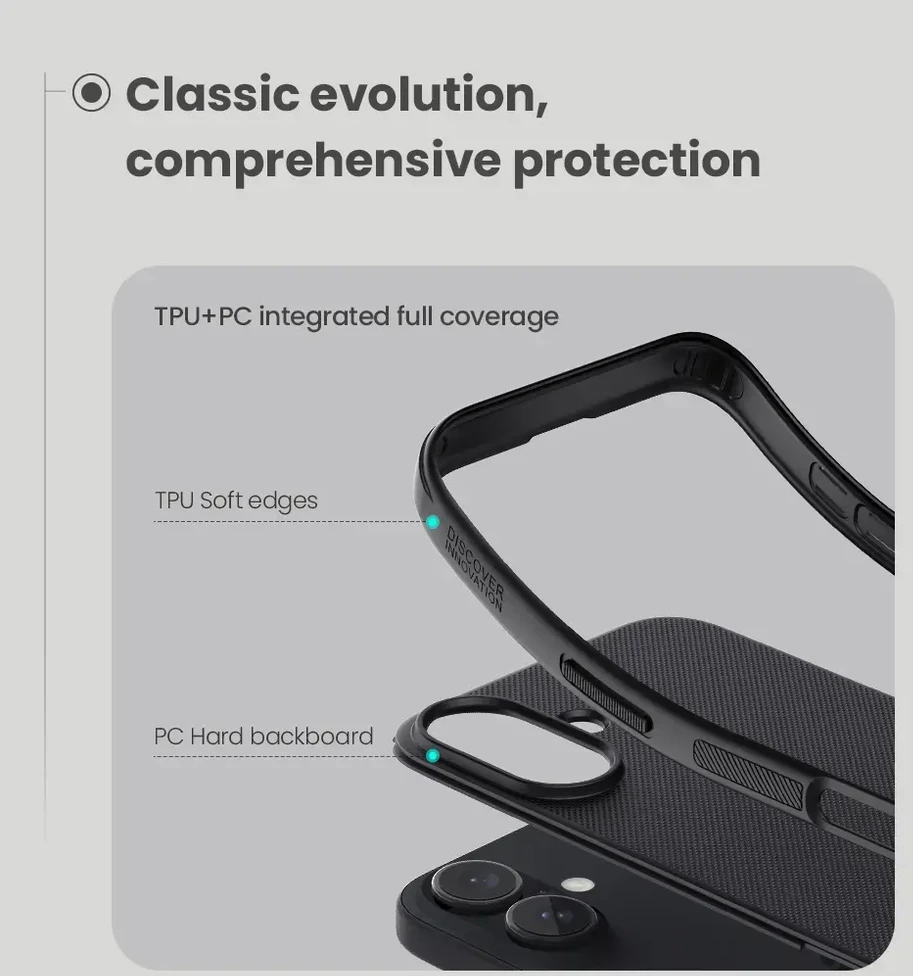 Nillkin Super Frosted PRO Magnetic Back Apple iPhone 16 dėklas telefonui juodos spalvos