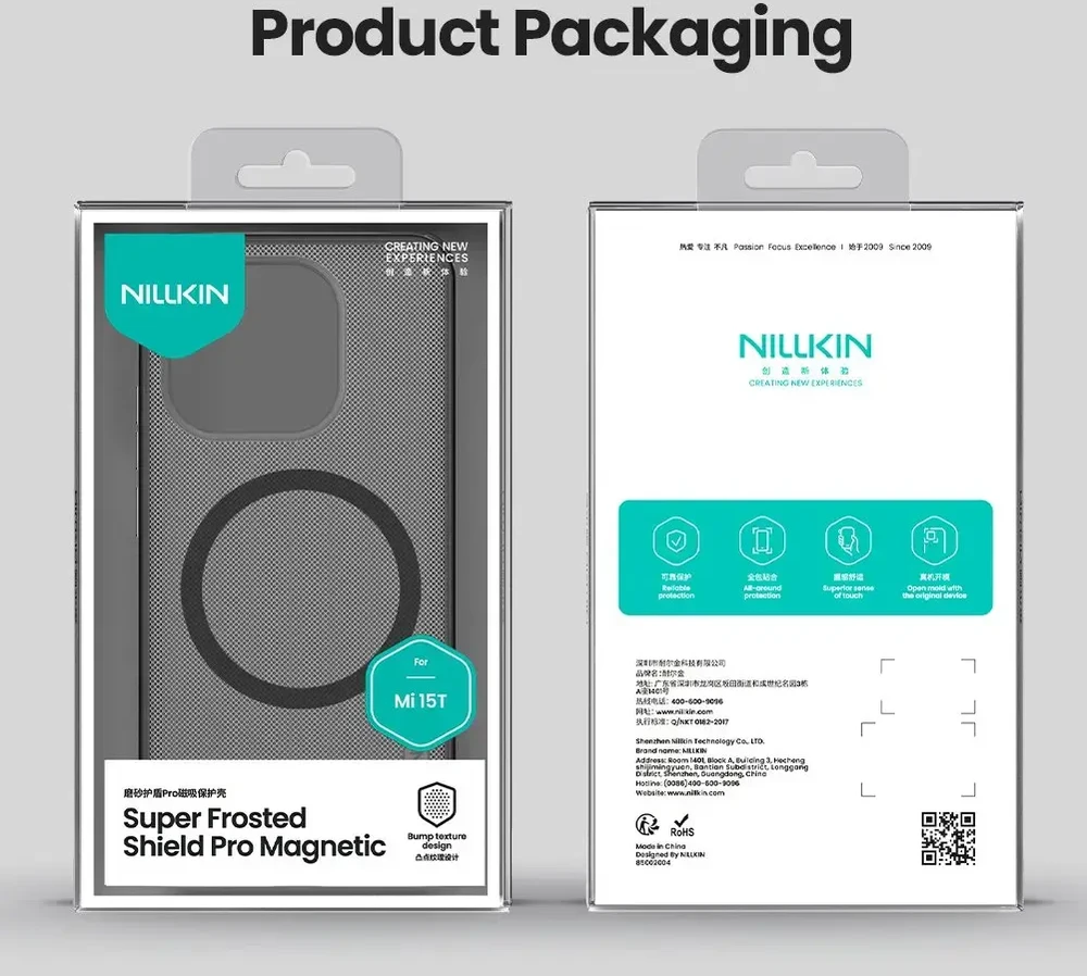 Nillkin Super Frosted PRO Magnetic Back dėklas skirtas Xiaomi 15T Transparent juodos spalvos