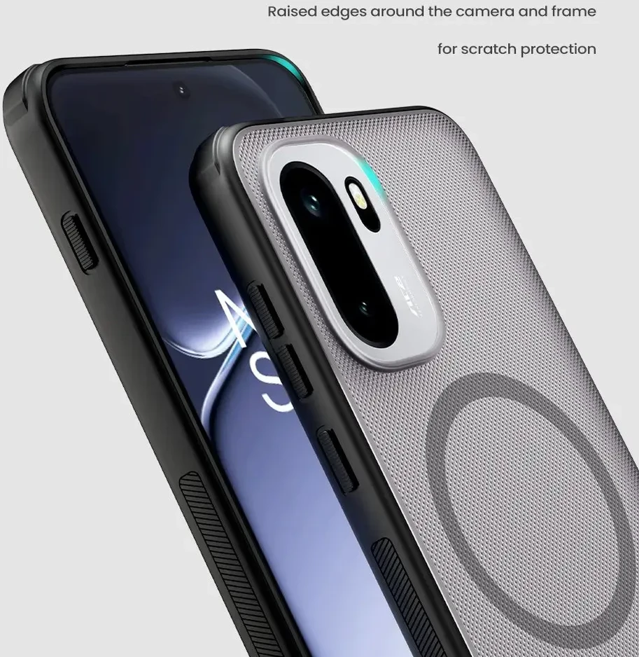 Nillkin Super Frosted PRO Magnetic Back dėklas skirtas OnePlus 15R skaidrus juodos spalvos