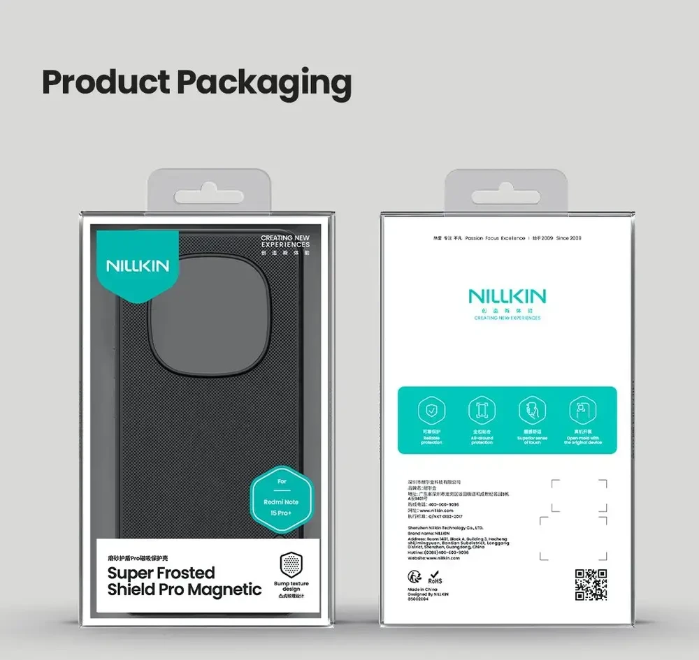 Nillkin Super Frosted PRO Magnetic Back dėklas skirtas Xiaomi Redmi Note 15 Pro+ 5G Juodas