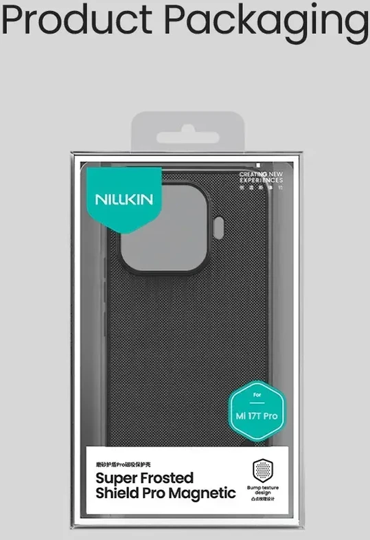 Nillkin Super Frosted PRO Magnetic Back Dėklas Xiaomi 17T Pro juodos spalvos