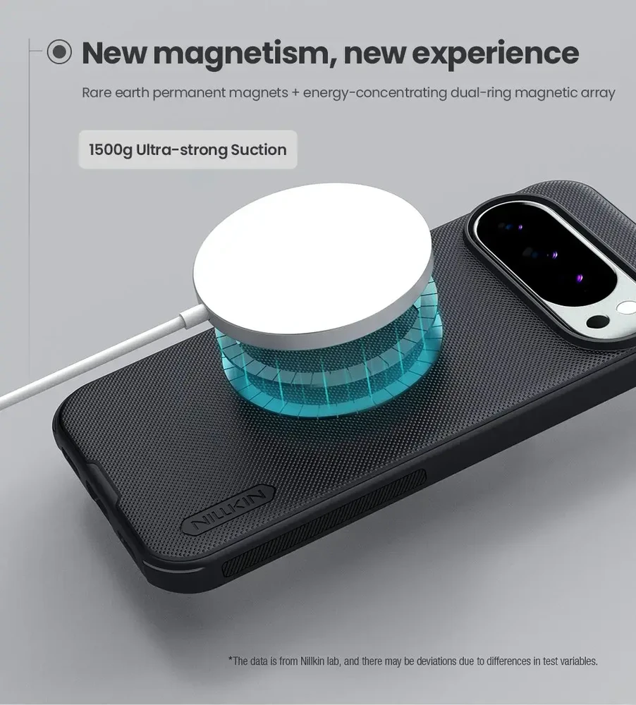 Nillkin Super Frosted PRO Magnetic Back dėklas skirtas Google Pixel 10/10 Pro juodos spalvos