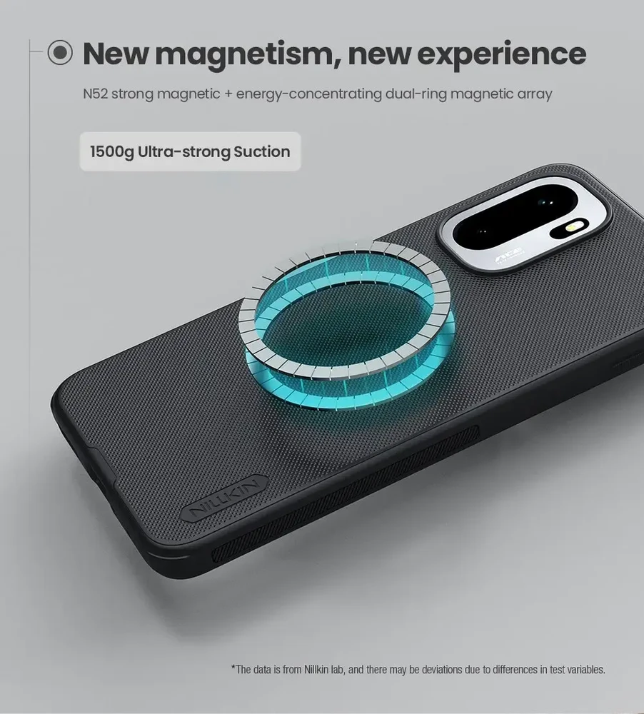 Nillkin Super Frosted PRO Magnetic Back dėklas skirtas OnePlus 15R juodos spalvos