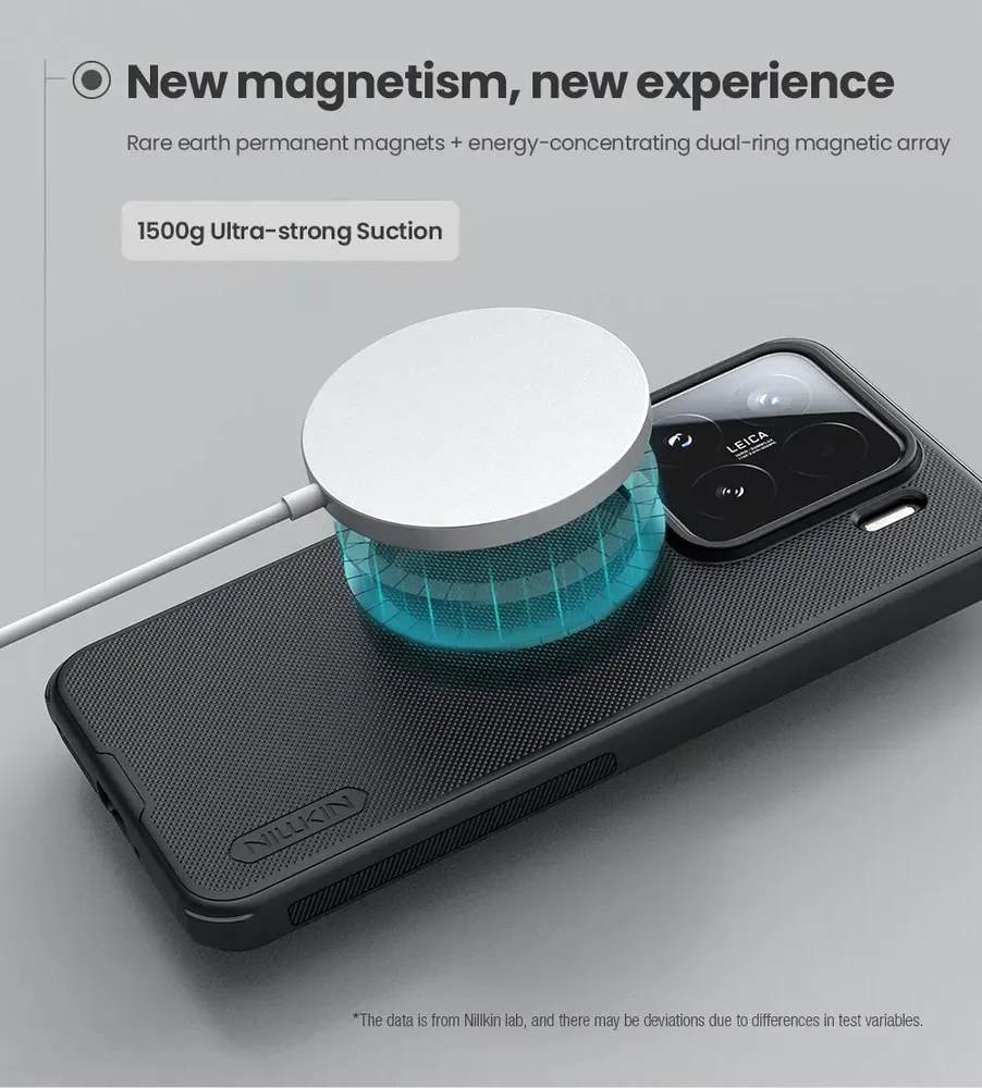 Nillkin Super Frosted PRO Magnetic Back dėklas skirtas Xiaomi 15 juodos spalvos