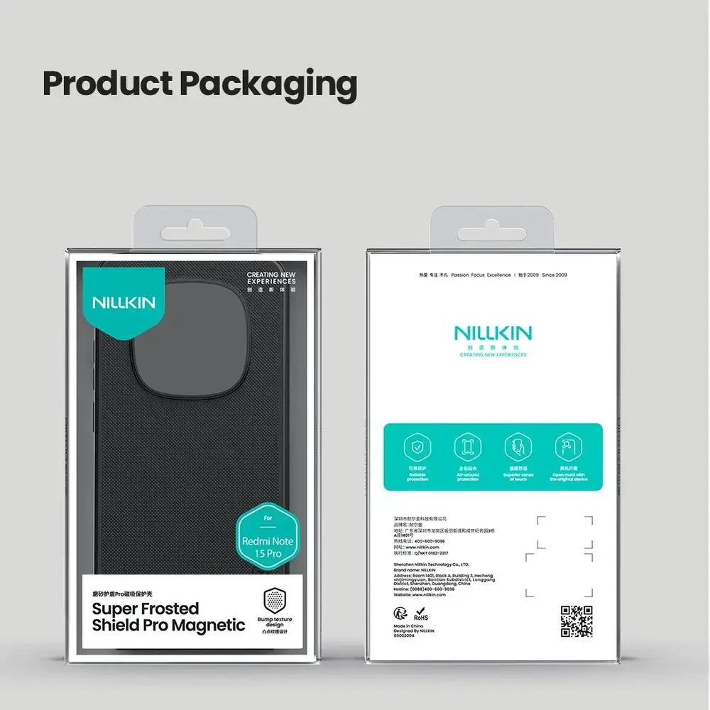 Nillkin Super Frosted PRO Magnetic Back dėklas skirtas Xiaomi Redmi Note 15 Pro 5G Juodas