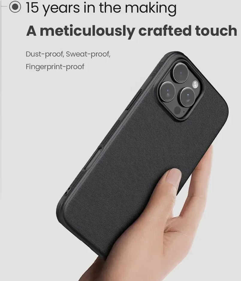Nillkin Super Frosted PRO Magnetic Back Apple iPhone 16 Pro dėklas telefonui juodos spalvos