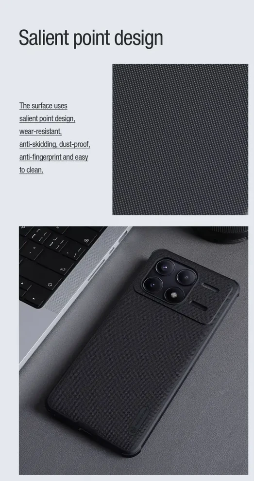 Nillkin Super Frosted PRO Magnetic Poco F6 Pro dėklas telefonui juodos spalvos