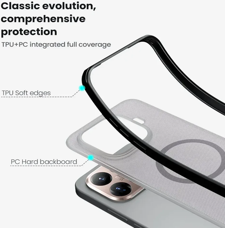 Nillkin Super Frosted PRO Magnetic Back dėklas skirtas Xiaomi 15T Pro Transparent juodos spalvos