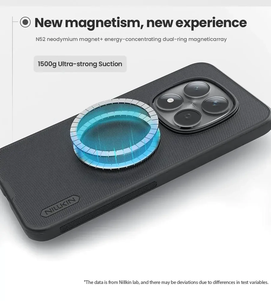 Nillkin Super Frosted PRO Magnetic Back dėklas skirtas Xiaomi Redmi Note 15 Pro 5G Juodas