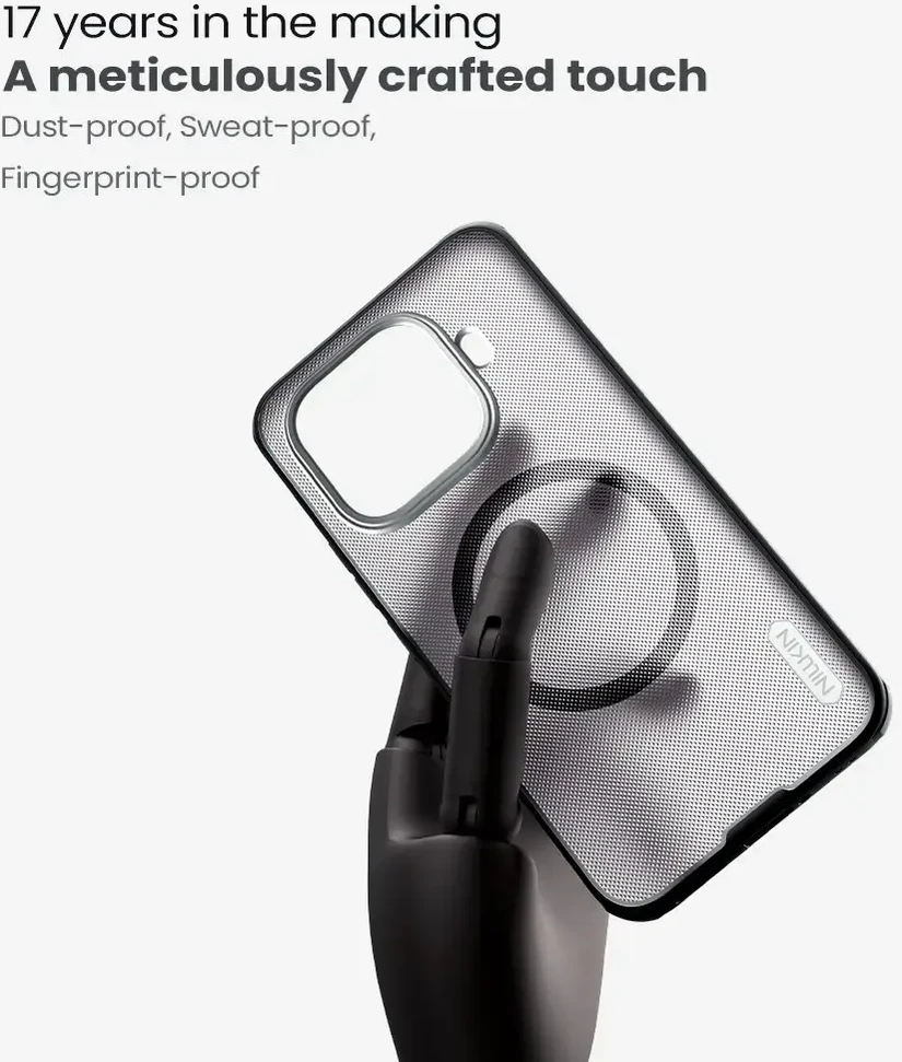 Nillkin Super Frosted PRO Magnetic Back dėklas skirtas Xiaomi 15T Pro Transparent juodos spalvos