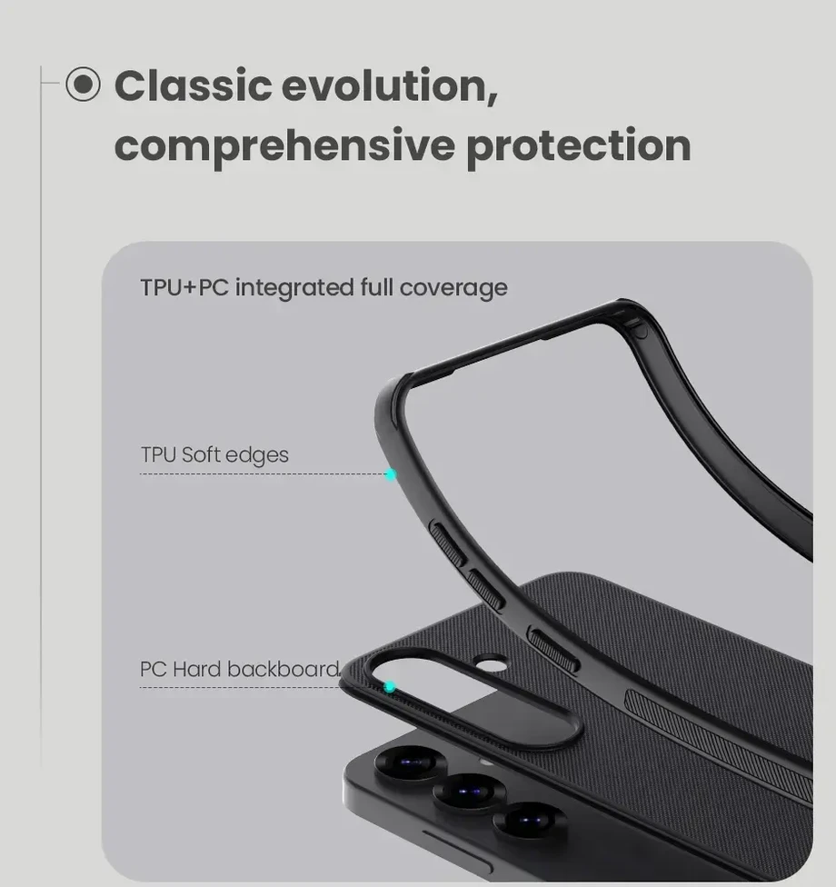 Nillkin Super Frosted Shield Pro Magnetic Case Samsung S25 MagSafe – dėklas telefonui juodos spalvos
